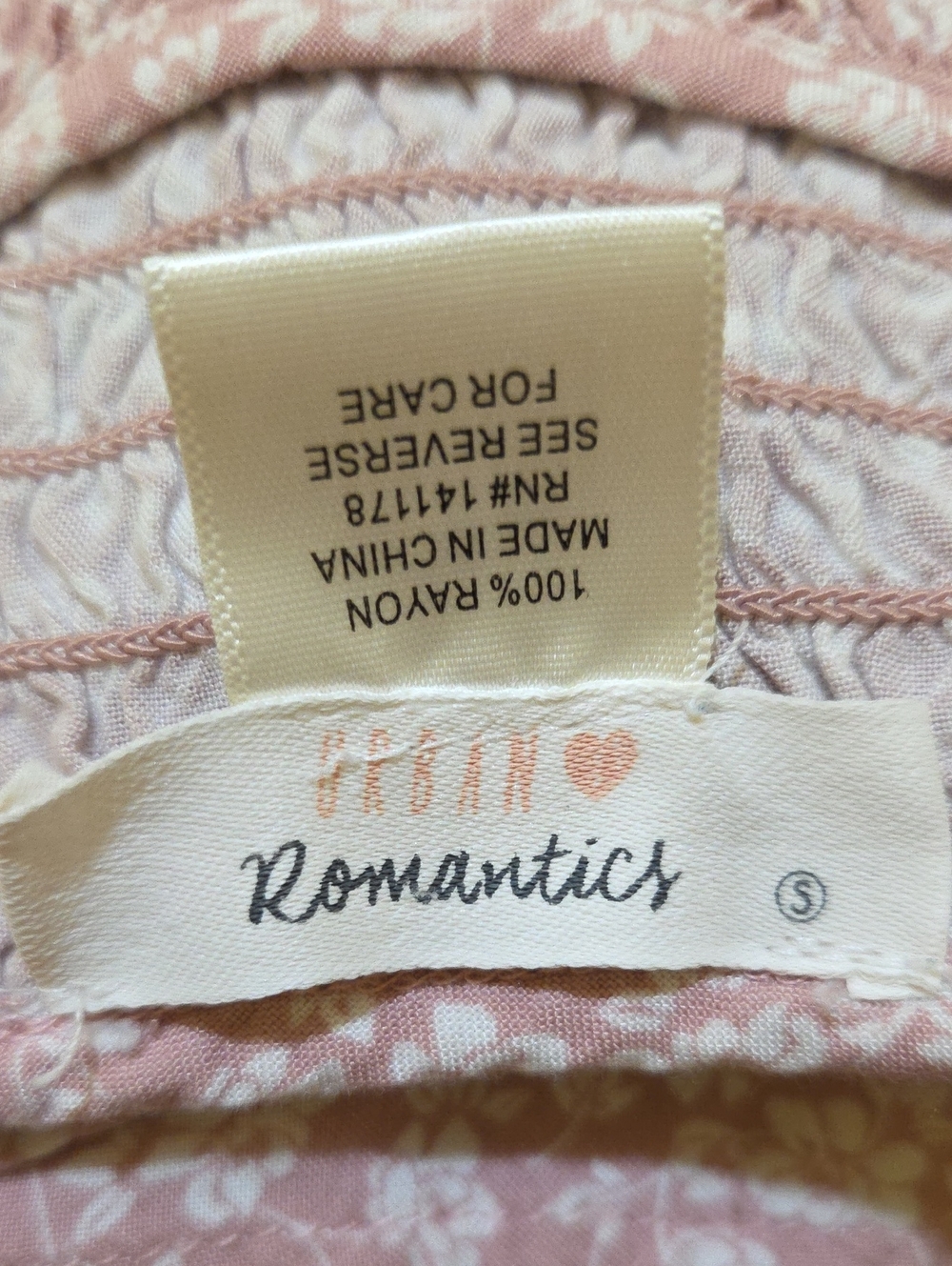 Urban Romantics Rose-Pink Floral Smocked Peplum Short Sleeve Top Womens S - Picture 5 of 6